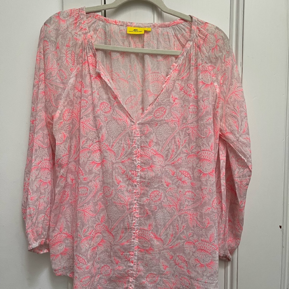Roberta Roller Rabbit Pink Floral Blouse